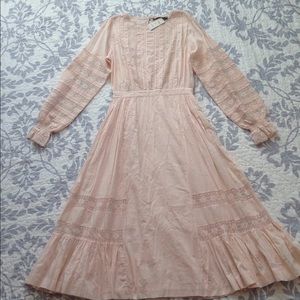 Anthropologie Lace Peasant Midi Dress